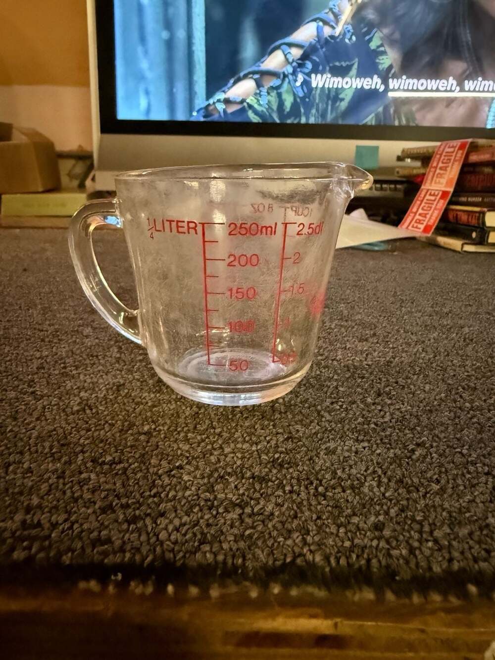 Fire-King Anchor Hocking Glass Measuring Cup 1 Cup 496 Red Letters
